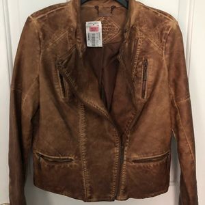 Vegan leather biker jacket